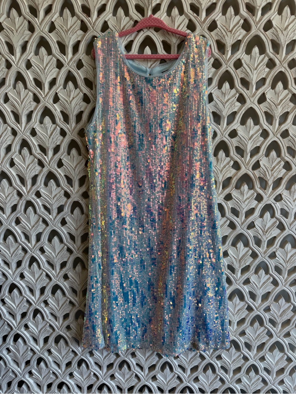 I Love Lit Girls Size 14 Iridescent Sequin Mermaid Shift Dress